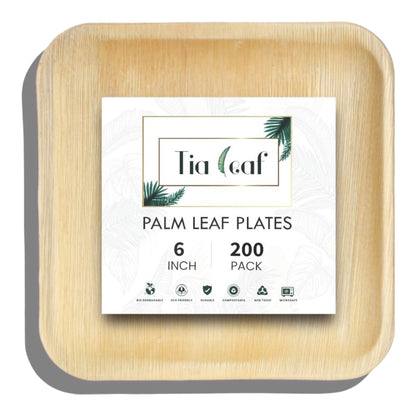 6" Square Palm Leaf Plates - Tia Leaf