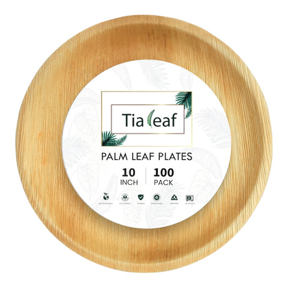 10" Round Palm Leaf Plates - Tia Leaf