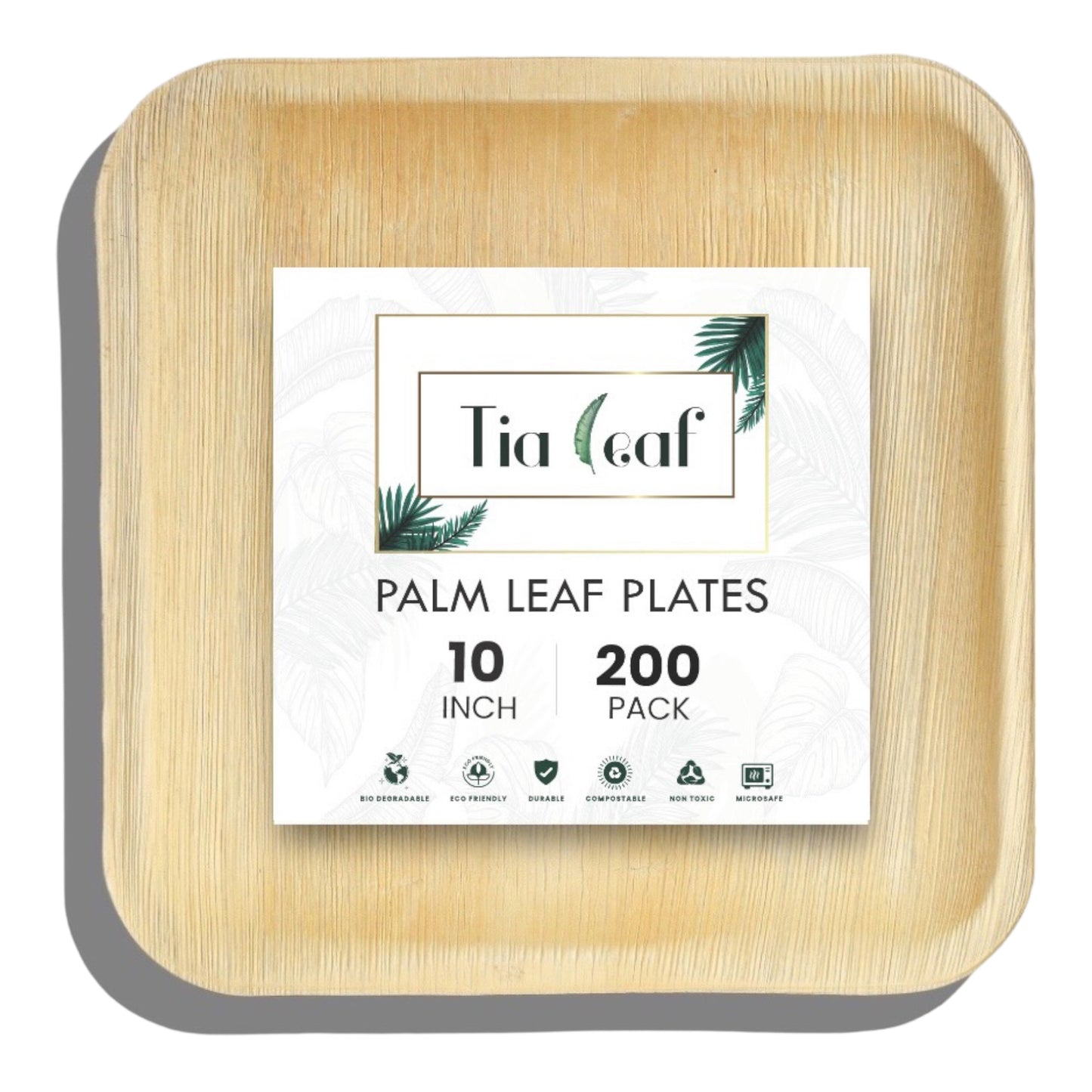 10" Square Palm Leaf Plates