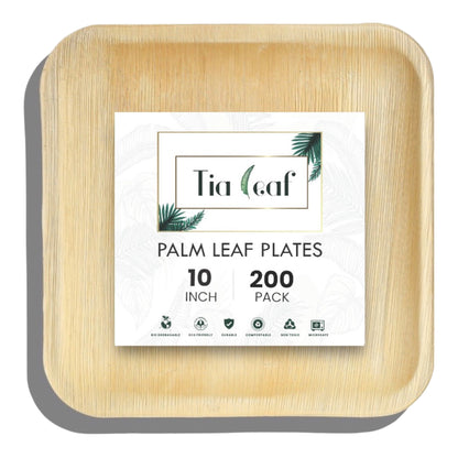 10" Square Palm Leaf Plates - Tia Leaf