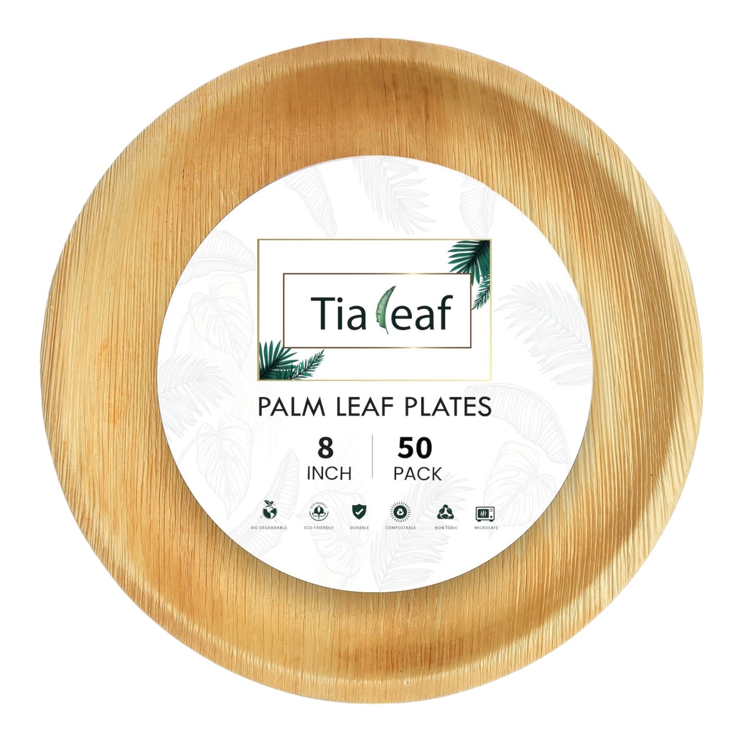 8" Round Palm Leaf Plates