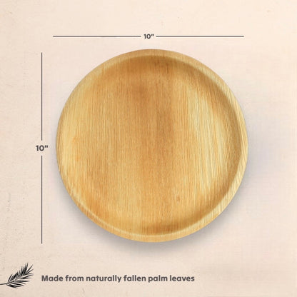 10" Round Palm Leaf Plates - Tia Leaf