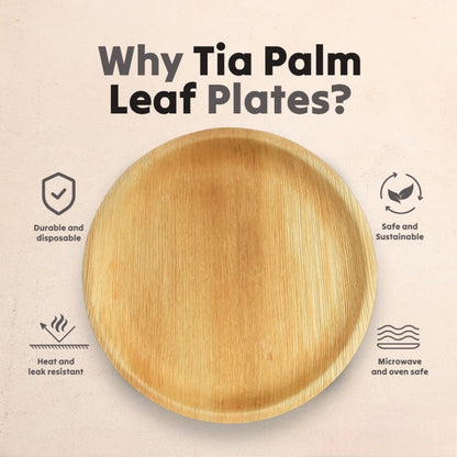 10" Round Palm Leaf Plates - Tia Leaf